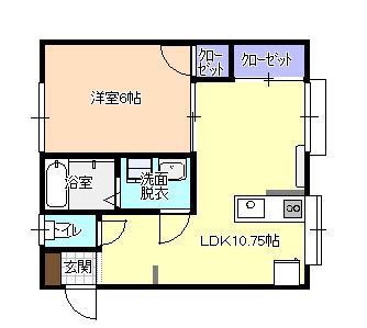 プルミエールタキグチ(1LDK/1階)の間取り写真