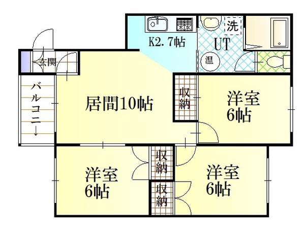 リバーサイド217(3LDK/1階)の間取り写真