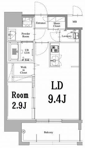 エンクレスト天神LARK(1LDK/8階)の間取り写真