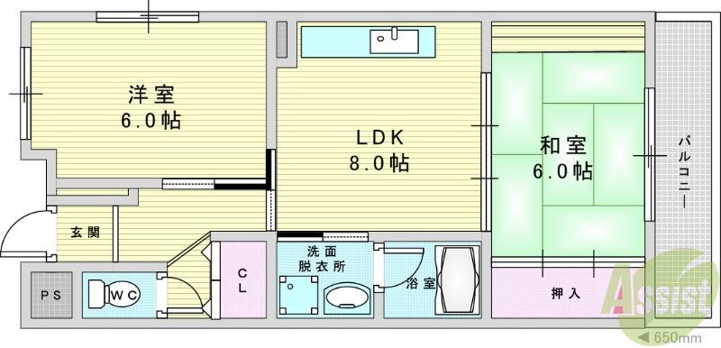 DAFUGO ANNEX(2LDK/3階)の間取り写真