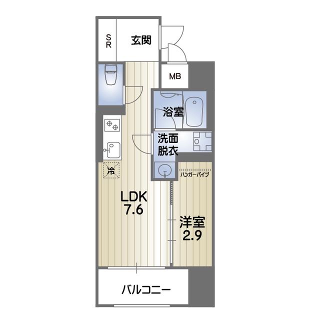 RISE KUMAMOTO EXE(1LDK/4階)の間取り写真