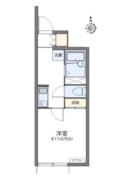 レオネクストコパン(1K/1階)の間取り写真