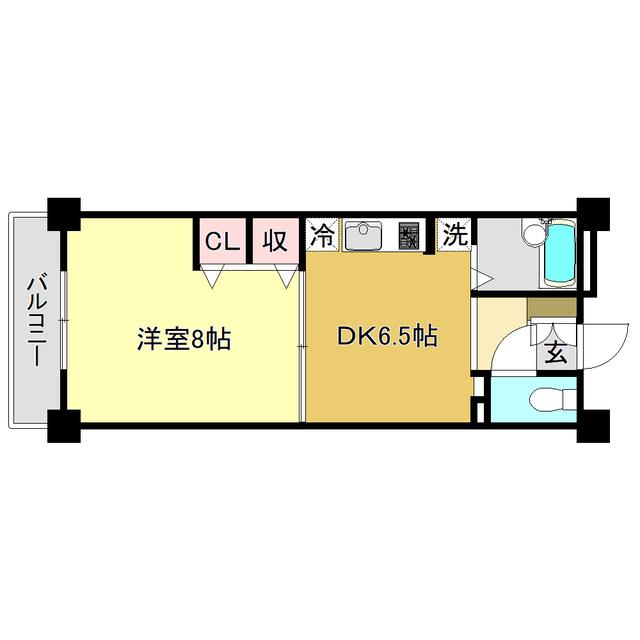 レガシィ21(1DK/4階)の間取り写真
