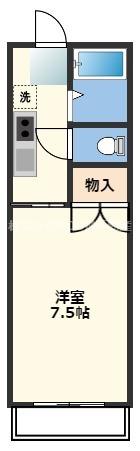 あいらんど花繰 A棟(1K/3階)の間取り写真