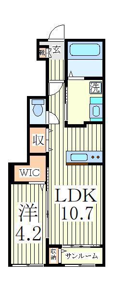 LUNA CRESCENTE(1LDK/1階)の間取り写真