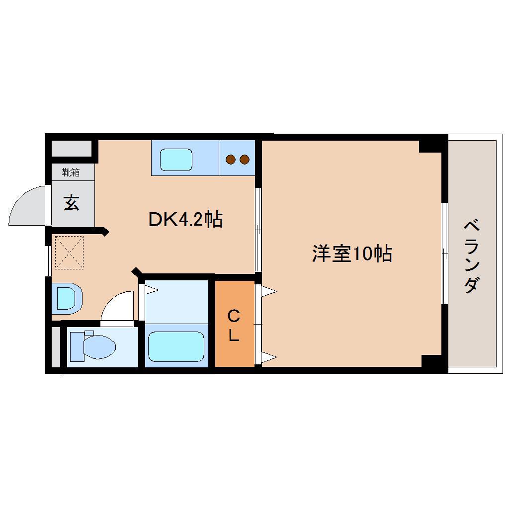 PLAIRE(1DK/1階)の間取り写真