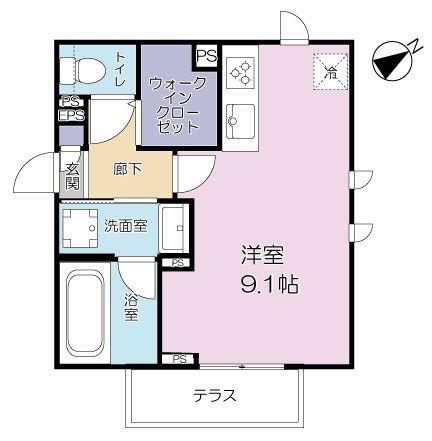 グランディール(ワンルーム/1階)の間取り写真