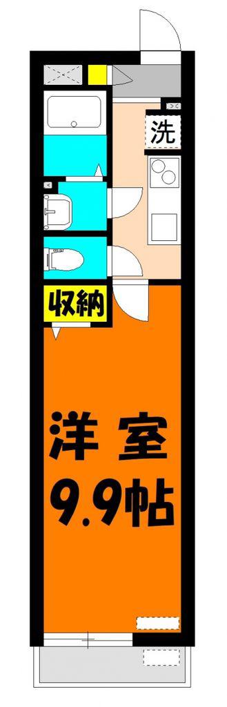 リヴィエール北戸田(1K/3階)の間取り写真