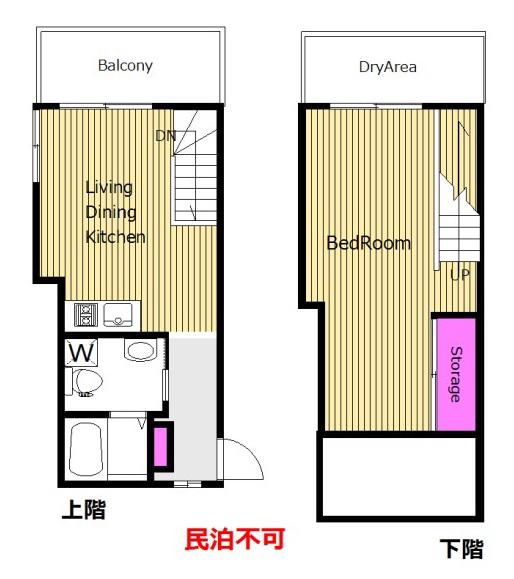 礼ゼロ  メゾネット LAPIS西新宿 AD(1LDK/1階)の間取り写真