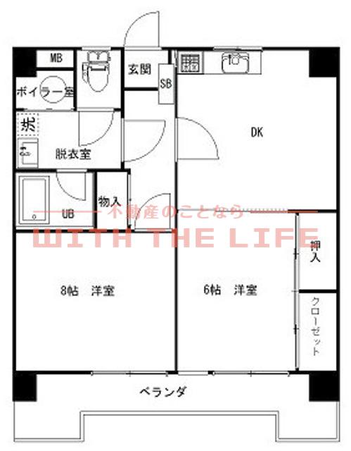 鎮西産業ビル(2DK/5階)の間取り写真