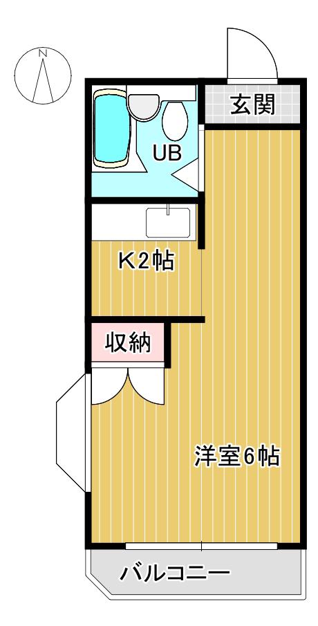 メゾン岡町(ワンルーム/1階)の間取り写真