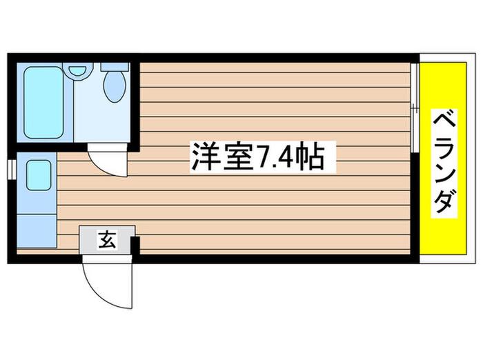 柊三番館(ワンルーム/2階)の間取り写真