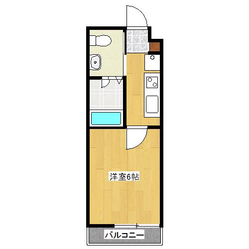 BLUE.RESIDENCE浜(1K/2階)の間取り写真