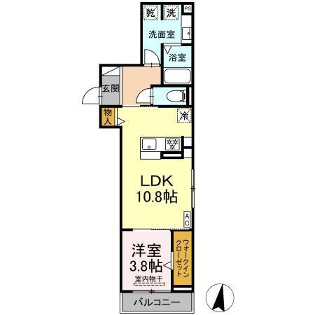 エクラノーブル(1LDK/3階)の間取り写真