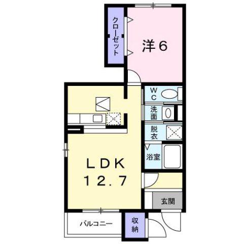 アローザ25D(1LDK/1階)の間取り写真