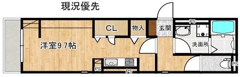 アメリプラス(ワンルーム/3階)の間取り写真