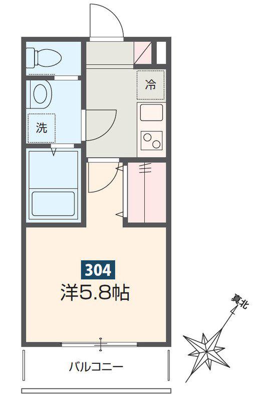 MELDIA新座(1K/3階)の間取り写真
