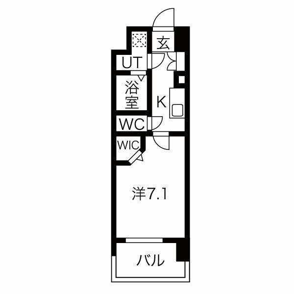 ミラージュパレス難波幸(1K/3階)の間取り写真