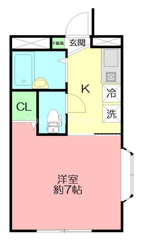 メゾンHIROII(1K/2階)の間取り写真