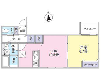 八王子市大塚AP(1LDK/1階)の間取り写真