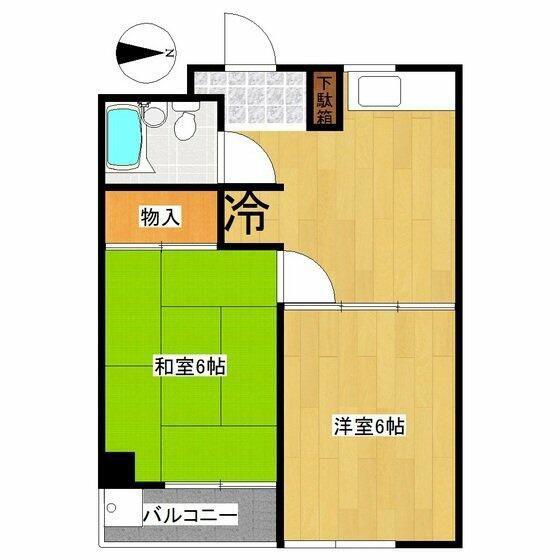 第2伸光マンション(2DK/3階)の間取り写真