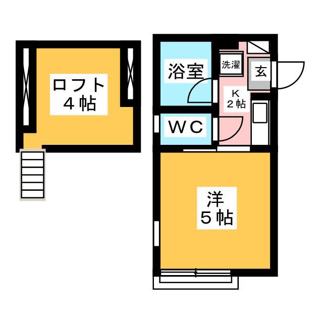 エスポワール(1K/1階)の間取り写真