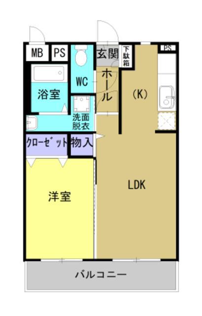 ユーミー中原 A(1LDK/2階)の間取り写真