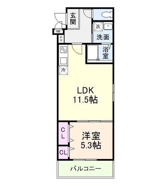プライムメゾン・ソレイユ(1LDK/1階)の間取り写真