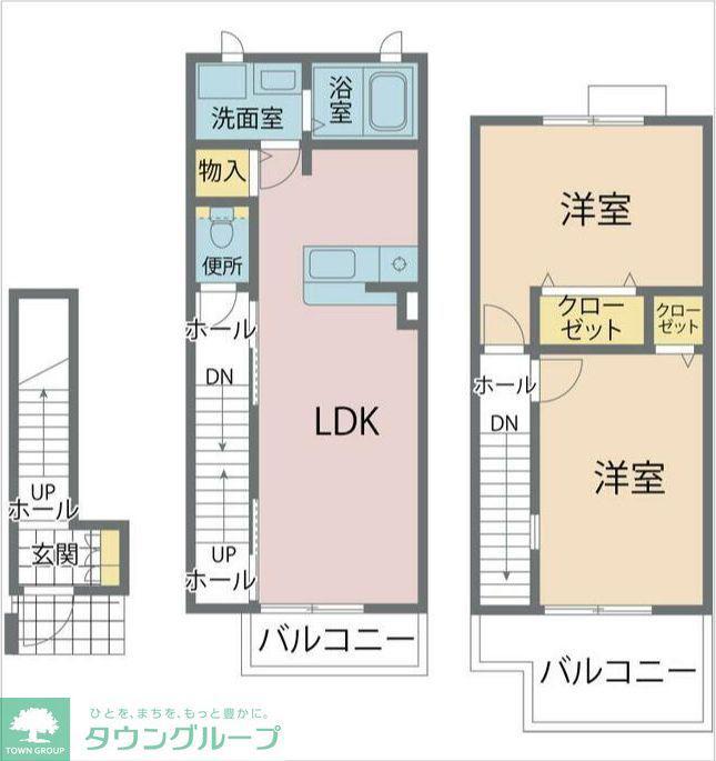 ソレアードA館(2LDK/2階)の間取り写真