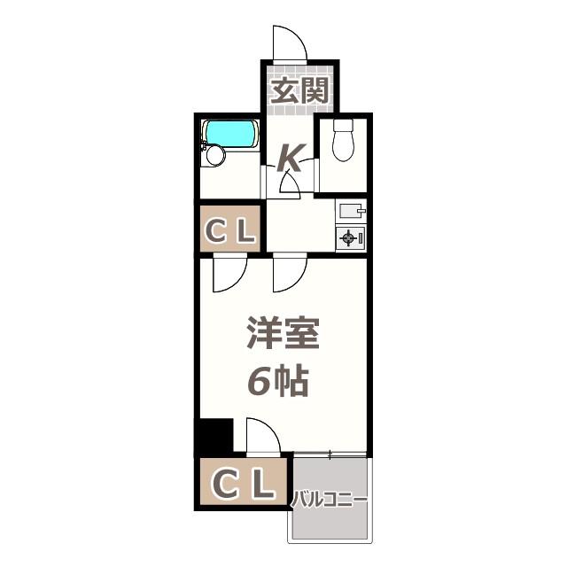 コレクション西田辺(1K/4階)の間取り写真