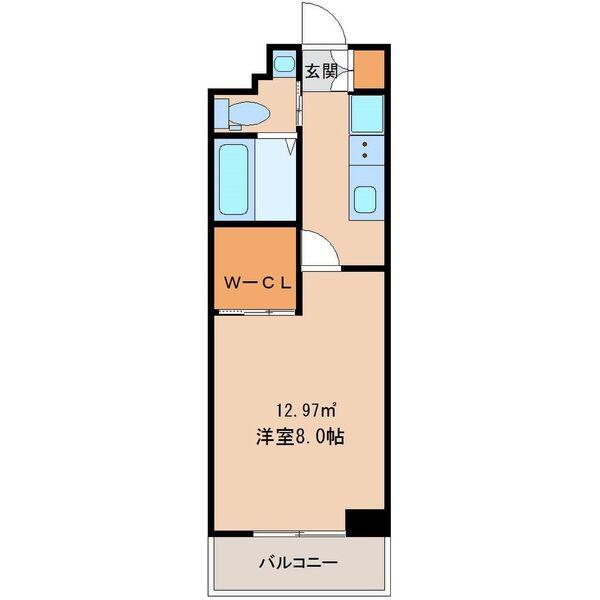 PARK HILLS 弁天町 REVE(ワンルーム/2階)の間取り写真