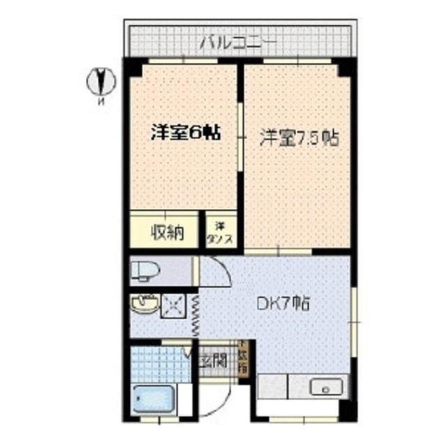 高橋ハイツ(2DK/2階)の間取り写真