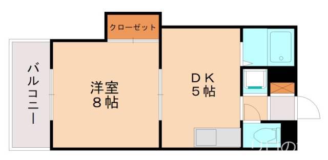 第3健ビル(1DK/2階)の間取り写真