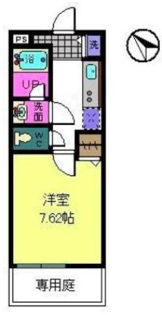 サニーコート日根野(1K/1階)の間取り写真