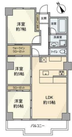 クレール白金台(3LDK/3階)の間取り写真