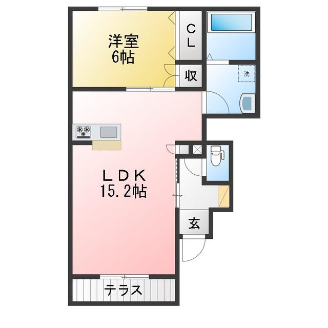 LE CIEL(1LDK/1階)の間取り写真