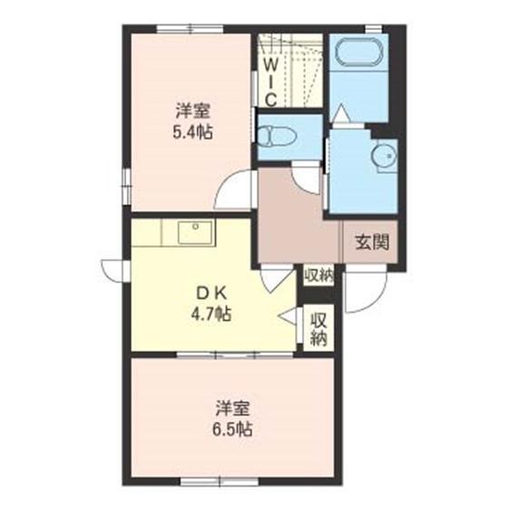 アネーロ B(2DK/1階)の間取り写真