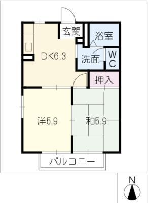 レオ エルド(2DK/1階)の間取り写真