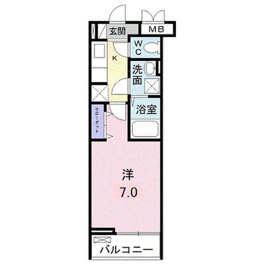 フルリール(1K/3階)の間取り写真