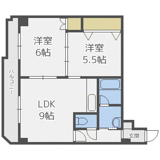 サンメイプルII(2LDK/3階)の間取り写真