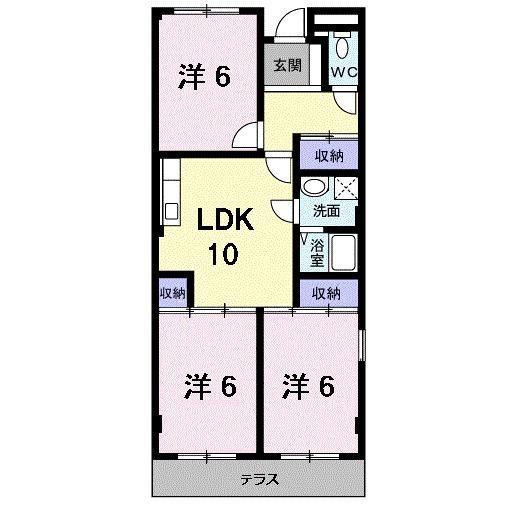 グリーンハイツ芝2(3LDK/1階)の間取り写真