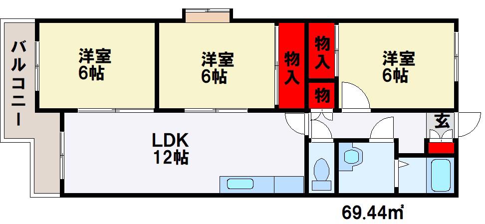 グリーンフィールド 92(3LDK/1階)の間取り写真