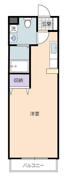ドムス御堀(1K/1階)の間取り写真
