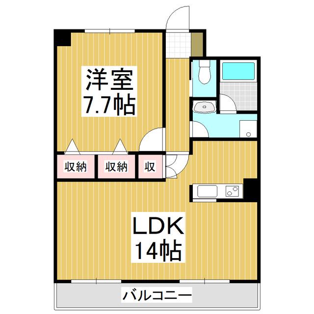 2000POST葡萄の里(1LDK/6階)の間取り写真