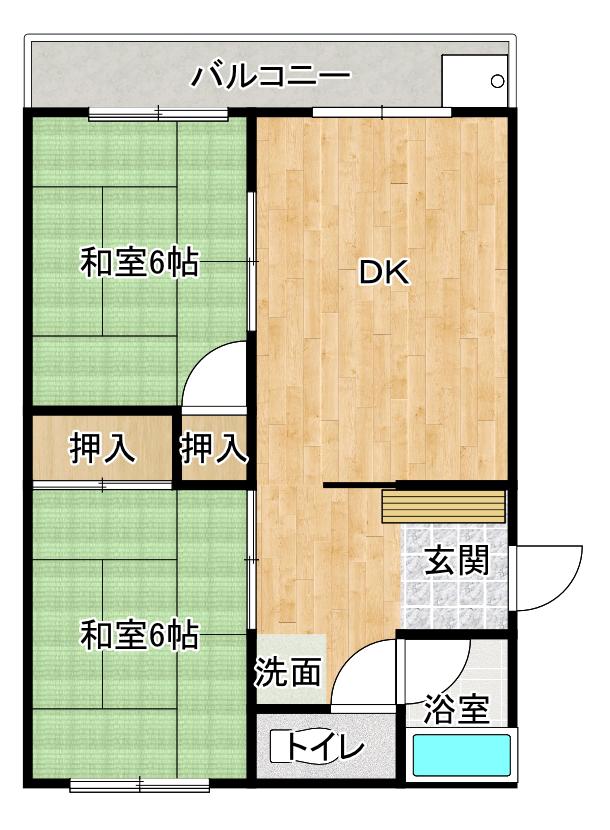 長坂ハイツ(2DK/3階)の間取り写真