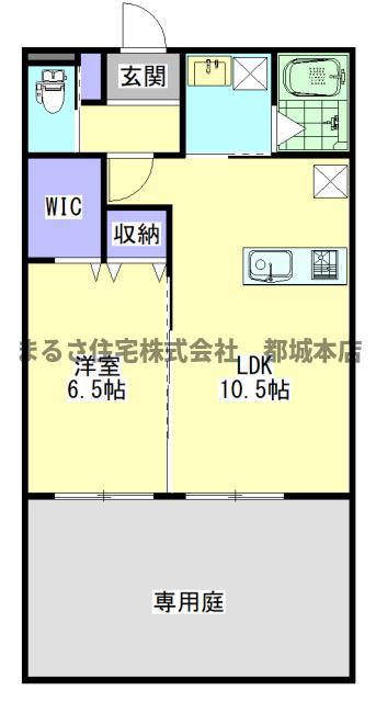 サンハイムサザン一万城(1LDK/1階)の間取り写真