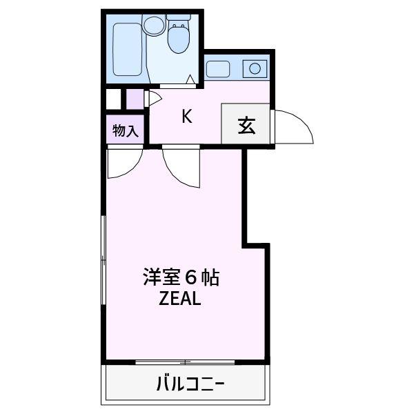 鈴木ハイム(1K/2階)の間取り写真