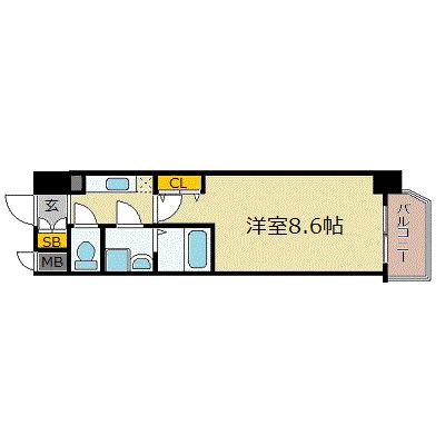 エスリード福島第5(1K/12階)の間取り写真