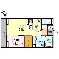 D-RESIDENCE東田町(1LDK/3階)の間取り写真