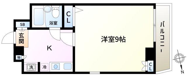 グローリア初穂新小岩(1K/4階)の間取り写真